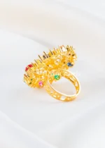Multi Color Gold Plated Diamond Ring- RING02736 - Image 3