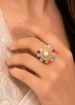 Multi Color Gold Plated Diamond Ring- RING02736 - Image 4