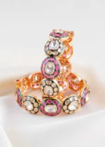 Multi Color Gold Plated Kundan Bangles- BAN002796 - Image 2
