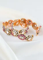 Multi Color Gold Plated Kundan Bangles- BAN002796 - Image 3