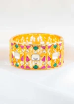 Multi Color Gold Plated Kundan Bracelet- BRA002904 - Image 2