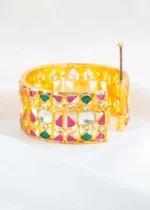 Multi Color Gold Plated Kundan Bracelet- BRA002904 - Image 3