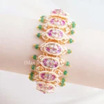 Multi Color Gold Plated Kundan Bracelet- BRA002907