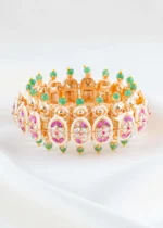Multi Color Gold Plated Kundan Bracelet- BRA002907 - Image 2