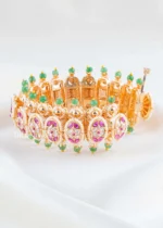 Multi Color Gold Plated Kundan Bracelet- BRA002907 - Image 3