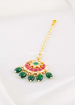 Multi Color Gold Plated Kundan Maangtika- ACC002804 - Image 3