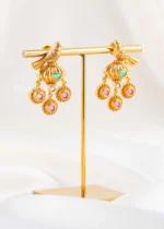 Multi Color Gold Plated Traditional Earrings- EAR002873 - Image 2