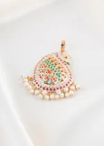 Multi-Color Oval Pearl Chandelier Pendant (Yellow Gold) PSET02474 - Image 2