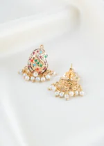 Multi-Color Oval Pearl Chandelier Pendant (Yellow Gold) PSET02474 - Image 3