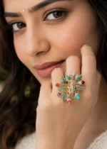 Multi Color Victorian Finish Diamond Ring- RING02897 - Image 4