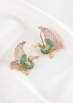 Multi Color Victorian Finish Kundan, Diamond Earrings- EAR002874 - Image 2