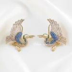 Multi Color Victorian Finish Kundan, Diamond Earrings- EAR002875