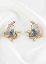 Multi Color Victorian Finish Kundan, Diamond Earrings- EAR002875