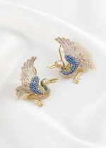 Multi Color Victorian Finish Kundan, Diamond Earrings- EAR002875 - Image 2
