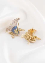 Multi Color Victorian Finish Kundan, Diamond Earrings- EAR002875 - Image 3