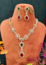 Multi-Colored Diamond Necklace Set- NEC27012302