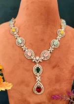 Multi-Colored Diamond Necklace Set- NEC27012302 - Image 3