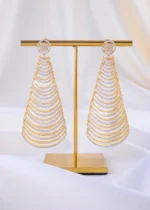 Multi-Layer Sparkle Drop Earring (Yellow Gold) EAR002328