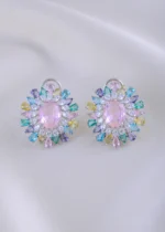 Multicolor Bloom Earrings (Silver) EAR002042
