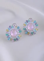 Multicolor Bloom Earrings (Silver) EAR002042 - Image 2
