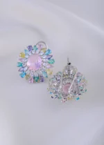Multicolor Bloom Earrings (Silver) EAR002042 - Image 3
