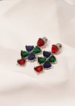 Multicolor Danglers (Silver) EAR000464
