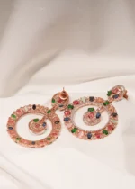 Multicolor Full Moon Earrings (Rose Gold) EAR000459 - Image 2