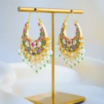 Multicolor Kundan Baali Earrings (Yellow Gold) EAR001017