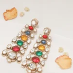 Multicolor Kundan Danglers (Victorian Gold) EAR000576