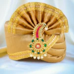 Multicolor Pachi Kundan Kalgi for Men (Yellow Gold) KALGI1117