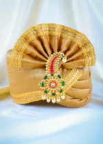 Multicolor Pachi Kundan Kalgi for Men (Yellow Gold) KALGI1117