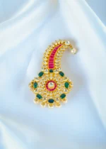 Multicolor Pachi Kundan Kalgi for Men (Yellow Gold) KALGI1117 - Image 2