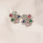 Multicolor Stud Earrings (Silver) EAR000438