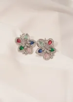 Multicolor Stud Earrings (Silver) EAR000438