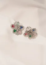Multicolor Stud Earrings (Silver) EAR000438 - Image 2