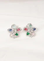 Multicolor Stud Earrings (Silver) EAR000725