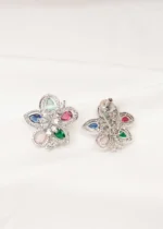 Multicolor Stud Earrings (Silver) EAR000725 - Image 3