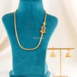 Royal Jhumka Charm Neckpiece Set (Yellow Gold) NEC002487