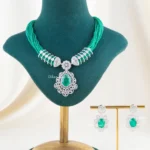 Green Majesty German Silver Bridal Set (Silver) NEC002490