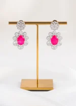 Ruby Majesty German Silver Bridal Set (Silver) NEC002491 - Image 3