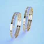 Nail Imprint Bangles (Yellow Gold) BAN000980