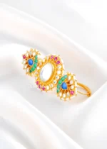 Navrang Kundan Ring (Yellow Gold) RING02510 - Image 2