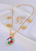Navrang Phool Necklace Set (Antique Gold) NEC002014 - Image 2