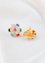 Navratna Bloom Pendant Set (Yellow Gold) PSET02591 - Image 3
