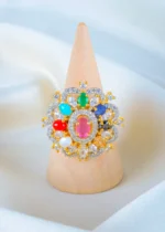 Navratna Diamond ring (Yellow Gold) RING01382
