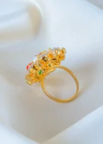 Navratna Diamond ring (Yellow Gold) RING01382 - Image 4