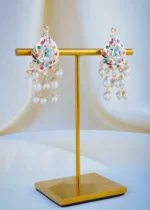 Navratna Jadau Pear Pendant Set (Yellow Gold) PSET00952 - Image 3