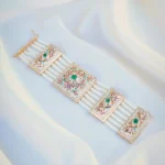 Navratna Jadau Pearl Bracelet (Yellow Gold) BRA001038