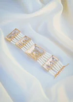 Navratna Jadau Pearl Bracelet (Yellow Gold) BRA001038 - Image 4