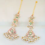 Navratna Nandini Kanchain Earrings (Yellow Gold) EAR001782